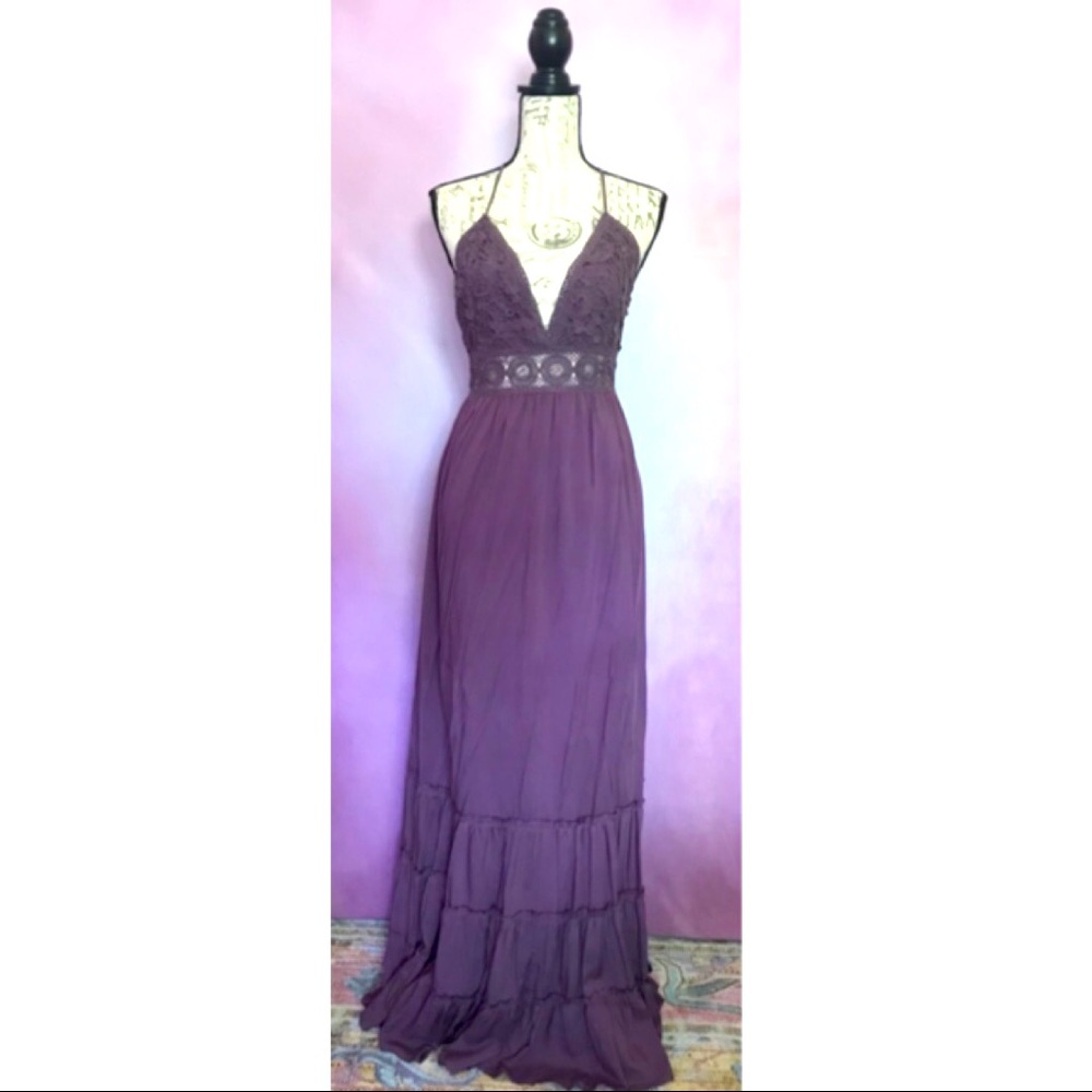 Dusty purple bohemian maxi dress